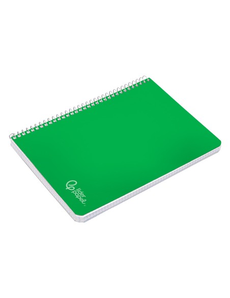 Cuaderno espiral liderpapel din a4 witty tapa dura 80h 90gr rayado horizontal con margen color verde