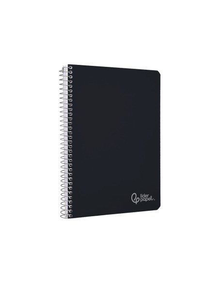 Cuaderno espiral liderpapel din a4 witty tapa dura 80h 90gr rayado horizontal con margen color negro