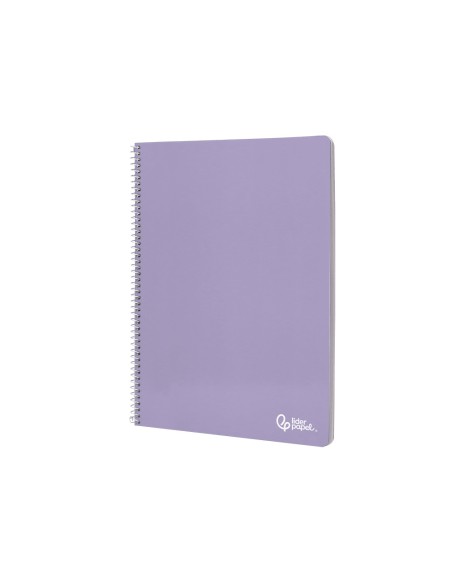 Cuaderno espiral liderpapel din a4 smart tapa blanda 80h 75gr cuadro 4mm con margen color violeta