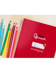Libreta liderpapel pautaguia tapa cartoncillo 32h din a5 75gr cuadriculado pautado 5mm con margen 6 colores surtidos