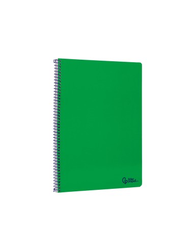 Cuaderno espiral liderpapel din a4 smart tapa blanda 80h 75gr pauta 35mm con margen color verde