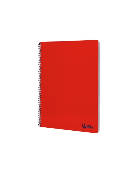 Cuaderno espiral liderpapel din a4 smart tapa blanda 80h 75gr pauta 35mm con margen color rojo