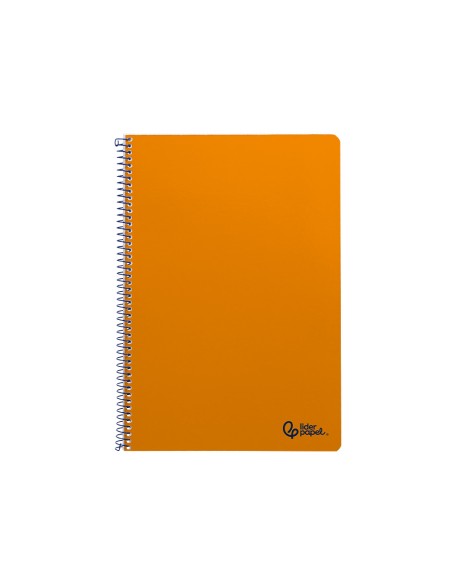 Cuaderno espiral liderpapel din a4 smart tapa blanda 80h 75gr pauta 35mm con margen color naranja