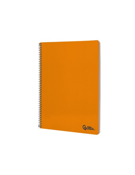 Cuaderno espiral liderpapel din a4 smart tapa blanda 80h 75gr pauta 35mm con margen color naranja