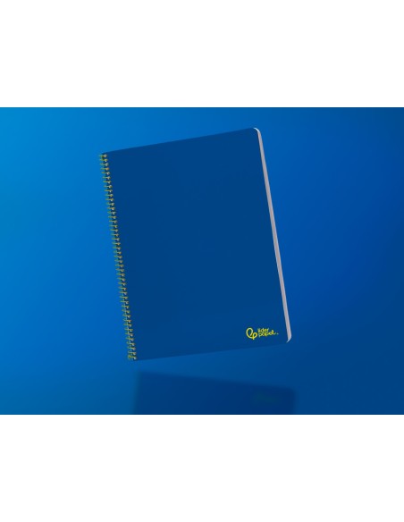 Cuaderno espiral liderpapel din a4 smart tapa blanda 80h 75gr pauta 35mm con margen color azul oscuro