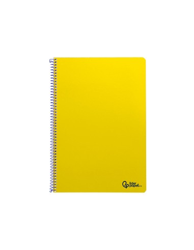 Cuaderno espiral liderpapel din a4 smart tapa blanda 80h 75gr pauta 35mm con margen color amarillo