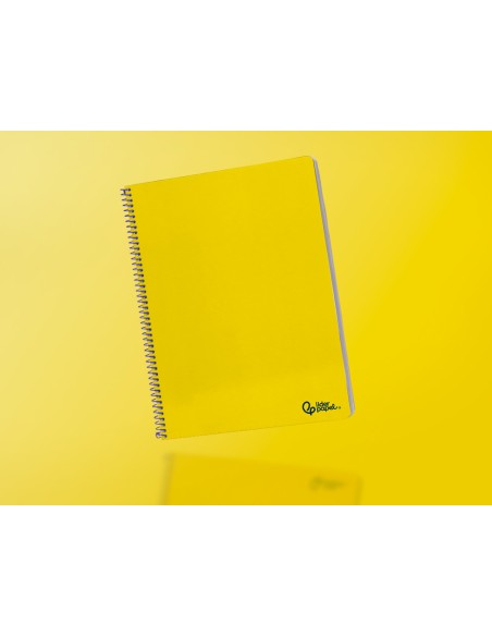 Cuaderno espiral liderpapel din a4 smart tapa blanda 80h 75gr pauta 35mm con margen color amarillo