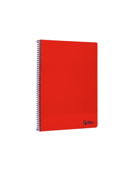 Cuaderno espiral liderpapel din a4 smart tapa blanda 80h 75gr pauta 25mm con margen color rojo