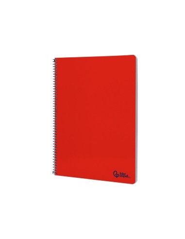 Cuaderno espiral liderpapel din a4 smart tapa blanda 80h 75gr pauta 25mm con margen color rojo