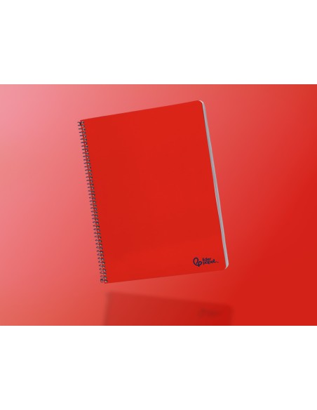 Cuaderno espiral liderpapel din a4 smart tapa blanda 80h 75gr pauta 25mm con margen color rojo