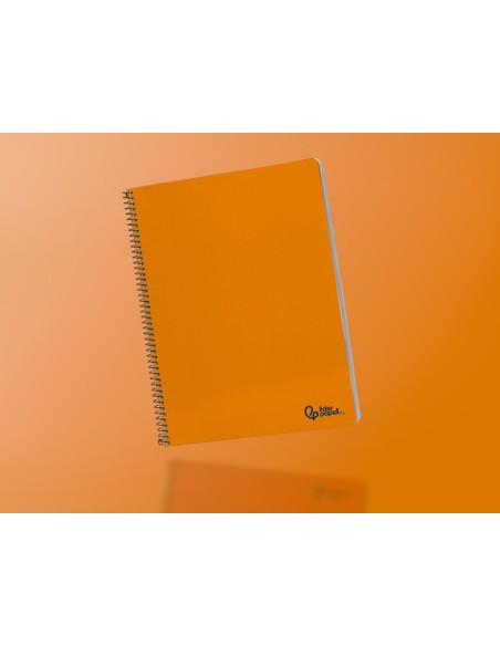 Cuaderno espiral liderpapel din a4 smart tapa blanda 80h 75gr pauta 25mm con margen color naranja