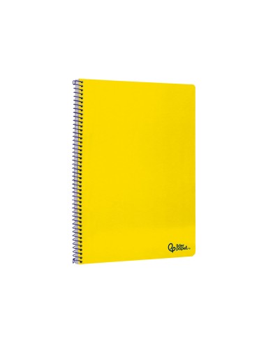 Cuaderno espiral liderpapel din a4 smart tapa blanda 80h 75gr pauta 25mm con margen color amarillo