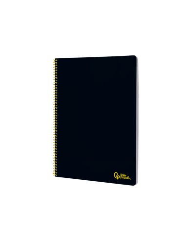 Cuaderno espiral liderpapel din a4 smart tapa blanda 80h 75gr rayado horizontal con margen color negro