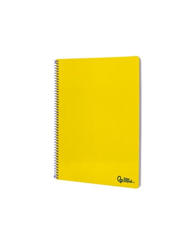 Cuaderno espiral liderpapel din a4 smart tapa blanda 80h 75gr rayado horizontal con margen color amarillo