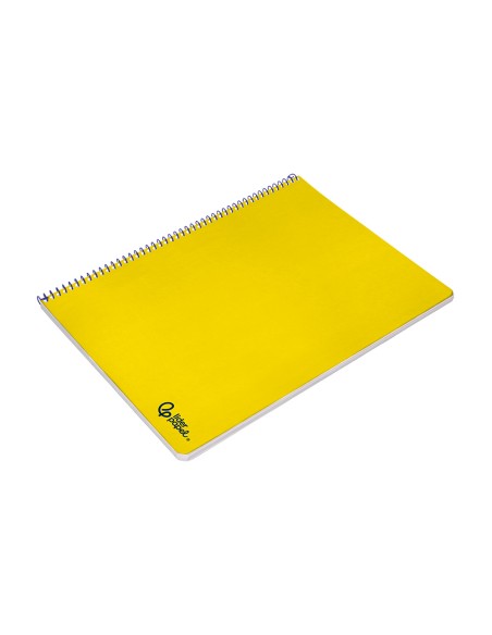Cuaderno espiral liderpapel din a4 smart tapa blanda 80h 75gr rayado horizontal con margen color amarillo