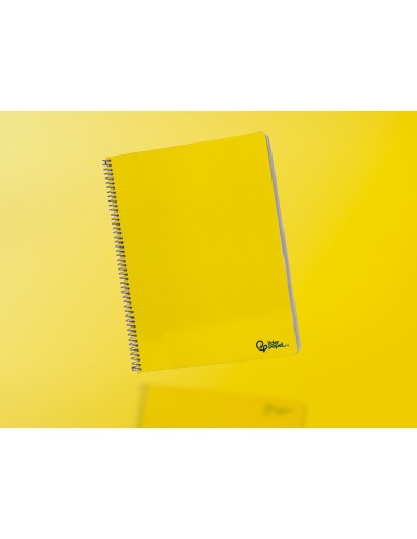 Cuaderno espiral liderpapel din a4 smart tapa blanda 80h 75gr rayado horizontal con margen color amarillo