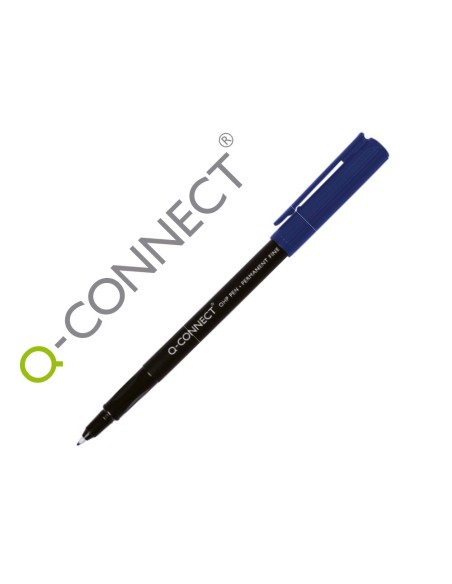 Rotulador q connect retroproyeccion punta fibra super fina redonda 05 mm permanente azul